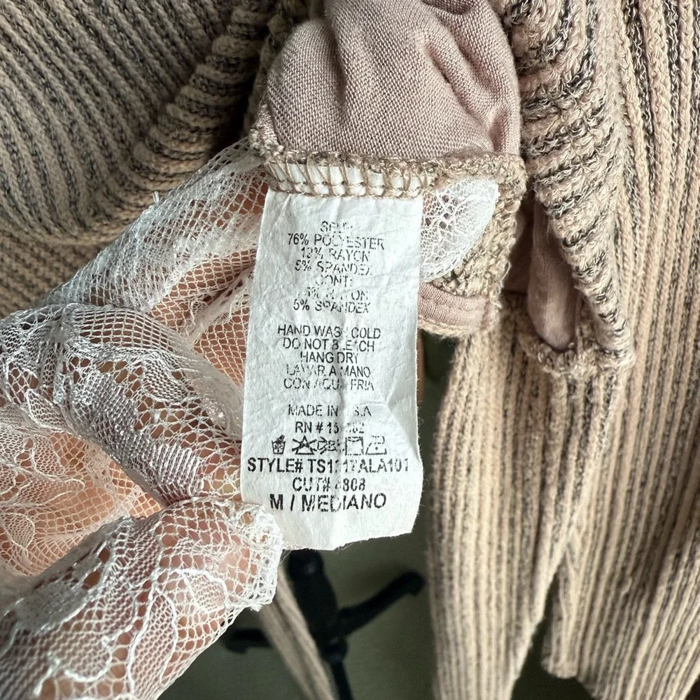 Fashion Nova Cream Cowl Neck Sweater with Ribbed Knit - Picture 4 of 5